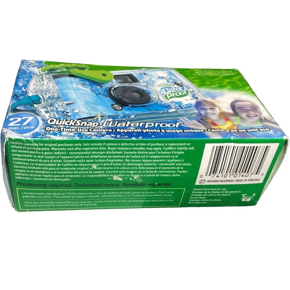 Fujifilm QuickSnap Waterproof 800 35mm Disposable Camera 27 Exposures - OCT 2026